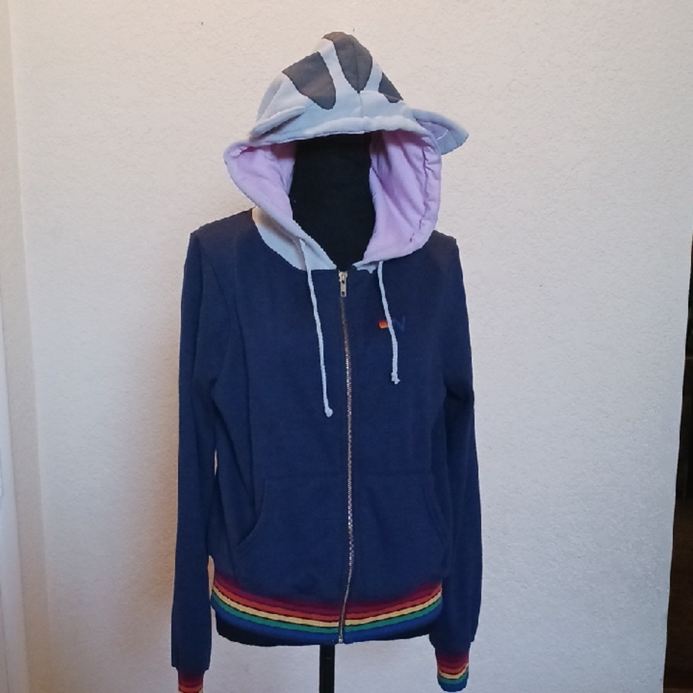 Nyan Cat And Aviator Nation Blue Hoodie Size Small *custom made*